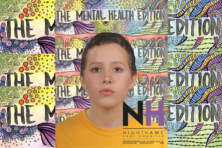 Kamea Blake has turned to art and makeup to help ease her anxiety. She is featured on the cover designed by Dagen Gilbreath with artwork by Lauren Kerlin.