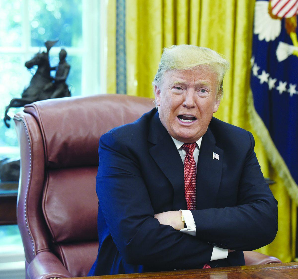 U.S. President Donald Trump speaks during a meeting with workers on 'Cutting the Red Tape, Unleashing Economic Freedom'  in the Oval Office of the White House Oct. 17, 2018 in Washington, D.C. PHOTO BY OLIVIER DOULIERY  / Abaca Press / TNS