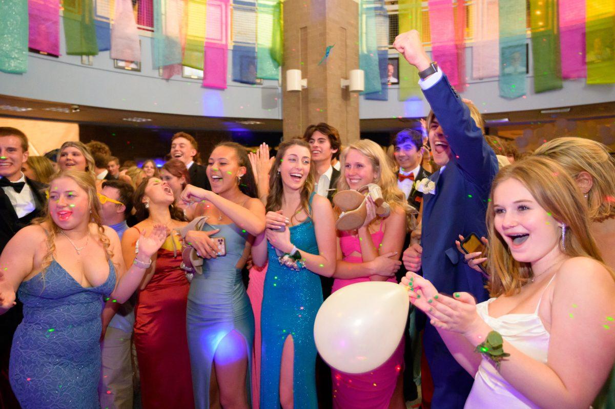 Students dance in the rotunda during the 2022 prom. PHOTO BY AARON JENNINGS/Special to Nighthawk News
