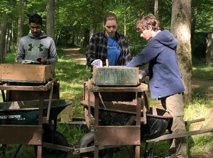 Bryanna Ledbetter sifts for artifacts at an archaeological excavation before shifting her career interests to history - and helping high school kids with plans following graduation.