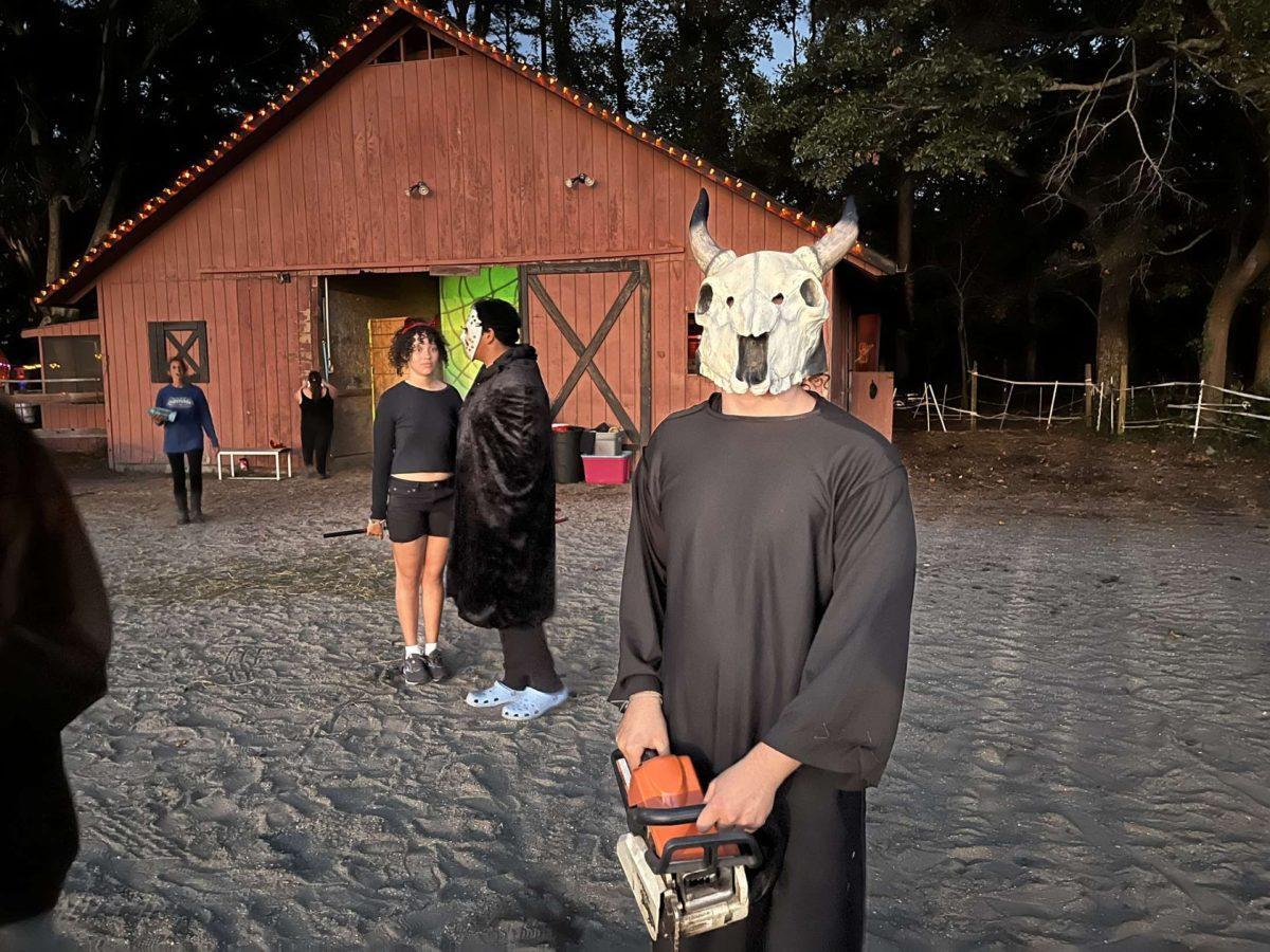Scarers get ready before the Saturday night 'Spooking for Change' event at Sam Iulo's farm. This event supports Mane and Tail, a local non-profit helping those with disabilities. PHOTO BY PEYTON HARRIS/Special to Nighthawk News
