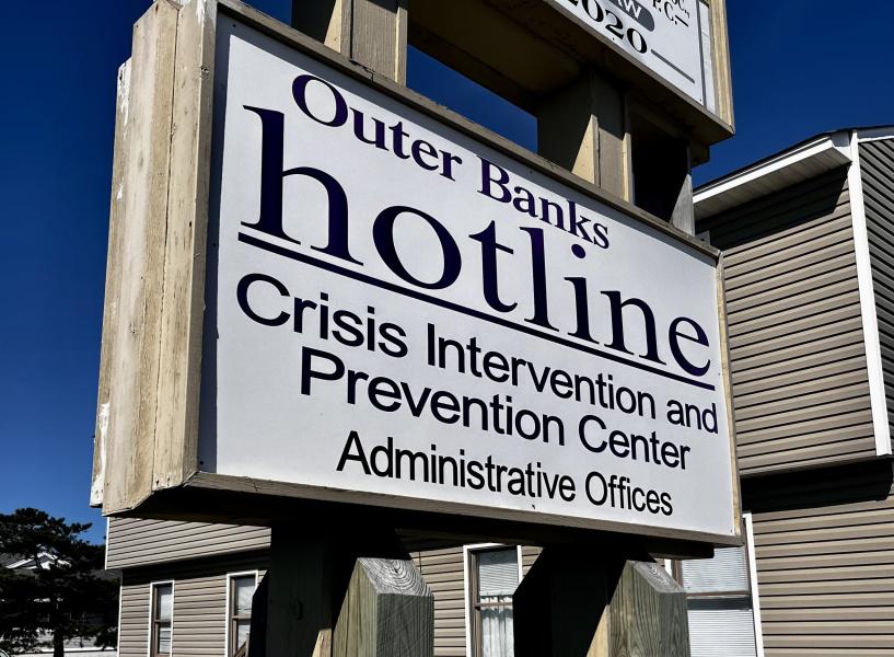 The sign for Outer Banks Hotline stands outside its building in Nags Head. Hotline has been a resource for residents and tourists alike since its inception in 1980. SUBMITTED PHOTO